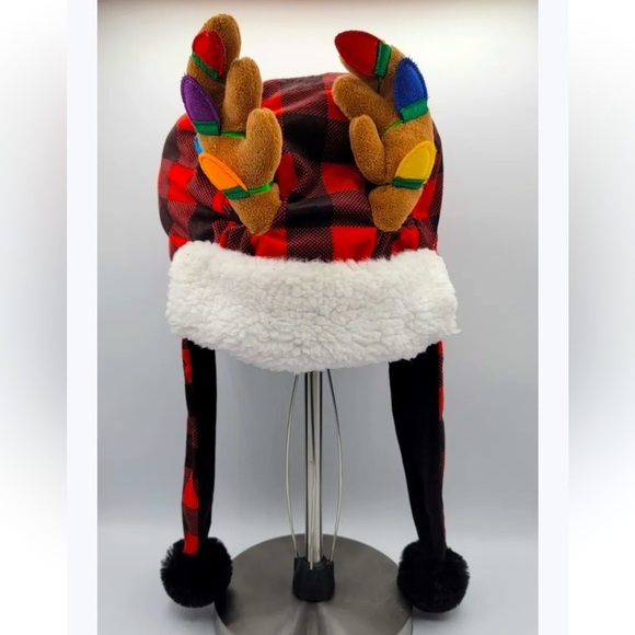 Other - Christmas Novelty Trapper Hat With Antlers And Lightbulbs